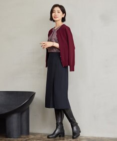 J.PRESS LADIES 【洗える】レーヨンエリートストレッチ クルーネック カーディガン