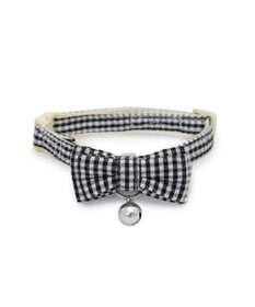 PET PARADISE ペットパラダイス 猫 首輪 ギンガムチェック 《ブラック》 小サイズ/中サイズ