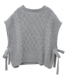 CRAFT STANDARD BOUTIQUE 洗える/2WAYケーブルニットリボンベスト