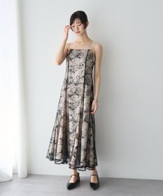 YECCA VECCA 【2点SET】フラワー柄スパンコール刺繍ドレス