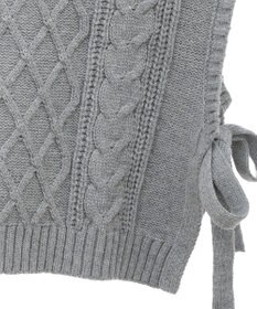 CRAFT STANDARD BOUTIQUE 洗える/2WAYケーブルニットリボンベスト