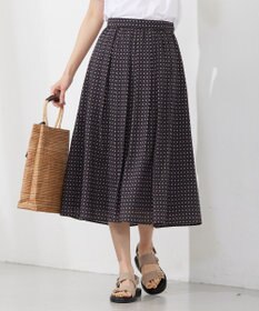 J.PRESS LADIES 【洗える】 ジオメトリック ギャザー スカート