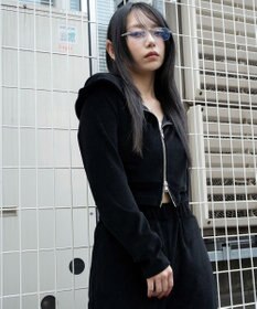 WEGO ベロアショートZIPパーカー