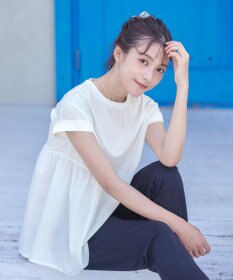 Tiaclasse 【洗える】バイオシルケット裾フリルプルオーバー