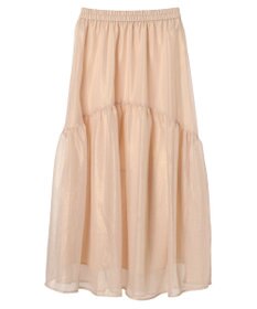 YECCA VECCA 箔プリントシアーギャザースカート