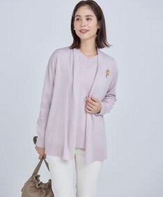 組曲 L 【WEB限定】セミウーステッド ニットカーディガン