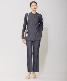 ICB L 【洗える】リアクティブソフトデニム　セミフレアパンツ