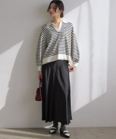 組曲 S 【加藤ローサさん着用】ポロ襟ストレッチニット