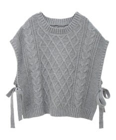 CRAFT STANDARD BOUTIQUE 洗える/2WAYケーブルニットリボンベスト