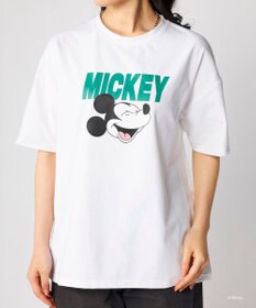 OP／FILA 【Ocean Pacific】ミッキー/水陸両用オーバーサイズTシャツ/レディース