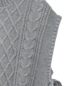 CRAFT STANDARD BOUTIQUE 洗える/2WAYケーブルニットリボンベスト