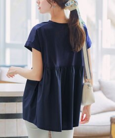 Tiaclasse 【洗える】バイオシルケット裾フリルプルオーバー