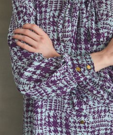 GRACE CONTINENTAL チェックプリントボウ付ワンピース