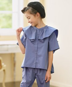 組曲 KIDS 【110-140㎝】パピヨンラッフル ブラウス