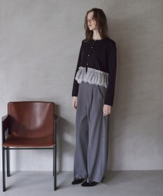 YECCA VECCA レースレイヤードラッフルカーディガン