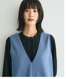 YECCA VECCA ニット切替フェイクスエードジャンスカ