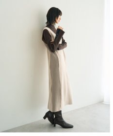 YECCA VECCA ニット切替フェイクスエードジャンスカ