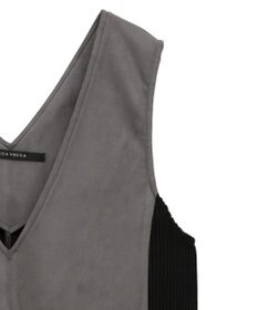 YECCA VECCA ニット切替フェイクスエードジャンスカ