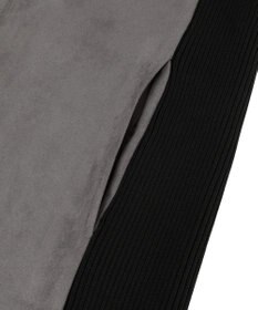 YECCA VECCA ニット切替フェイクスエードジャンスカ