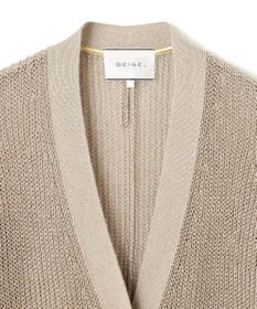 BEIGE， 【洗える】OPTICAL / ペーパーヤーンVネックロングカーディガン