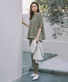 ICB 【接触冷感・UVケア・速乾・洗える】FluidBackSatin ドロストパンツ