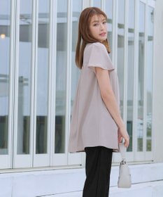 Tiaclasse 【洗える】フロントタックフレアスリーブチュニックブラウス