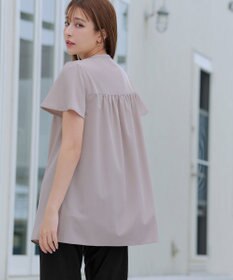 Tiaclasse 【洗える】フロントタックフレアスリーブチュニックブラウス