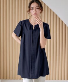Tiaclasse 【洗える】フロントタックフレアスリーブチュニックブラウス