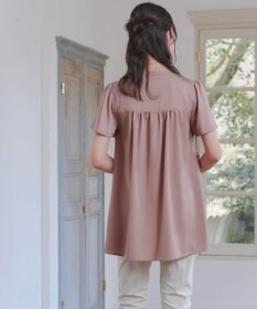 Tiaclasse 【洗える】フロントタックフレアスリーブチュニックブラウス