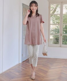 Tiaclasse 【洗える】フロントタックフレアスリーブチュニックブラウス