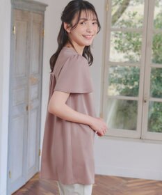 Tiaclasse 【洗える】フロントタックフレアスリーブチュニックブラウス