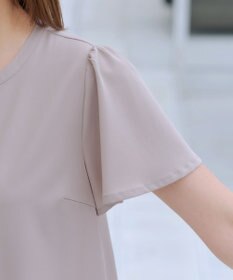 Tiaclasse 【洗える】フロントタックフレアスリーブチュニックブラウス