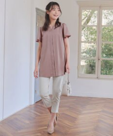 Tiaclasse 【洗える】フロントタックフレアスリーブチュニックブラウス