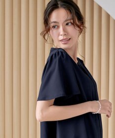 Tiaclasse 【洗える】フロントタックフレアスリーブチュニックブラウス