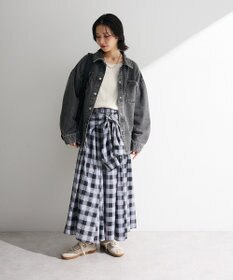 Green Parks イージーケアチェックボリュームスカート