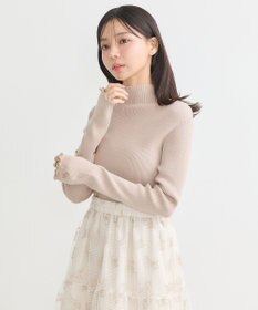 earth music&ecology 袖口刺繍リブニットプルオーバー