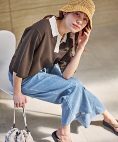 ANY フェイクラフィアニットバケット