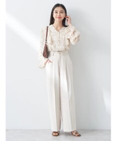 earth music&ecology 花柄ラッフルブラウス