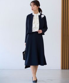 組曲 L 【WEB限定・KUMIKYOKU NAVY】コンフォータブルドレープ ノーカラージャケット