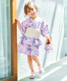 ANY KIDS 【洗濯機可能】簡単帯付き 甚平セット