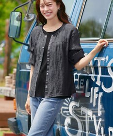 Tiaclasse 【洗える】楊柳バックフリルブルゾン