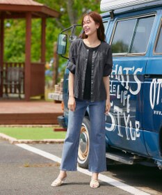 Tiaclasse 【洗える】楊柳バックフリルブルゾン