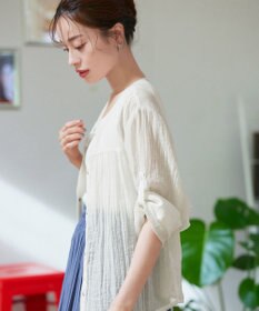 Tiaclasse 【洗える】楊柳バックフリルブルゾン