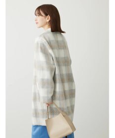 Green Parks コクーンシルエットチェックシャギーコート