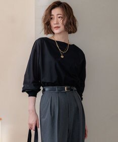 23区 【洗える】クリアトリコットジャージー ボートネック カットソー