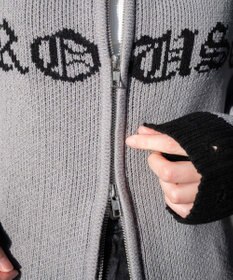 WEGO クロスダメージニットBIGブルゾン