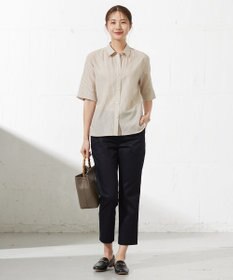 J.PRESS LADIES L 【洗える】シャンブレーサテン テーパード パンツ