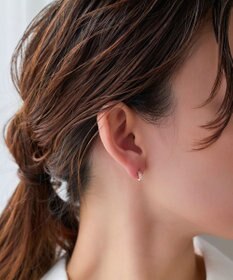 Phoebe 【金属アレルギー対応】【痛くないシリーズ】グレインパールフープライトフィットイヤリング　シャンパンゴールド