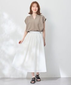 ANY ギャザーショートスリーブブラウス