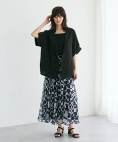 YECCA VECCA アート柄シアーロングスカート